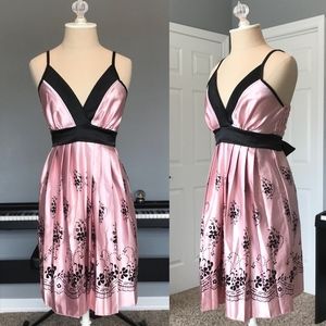 Purple Satin & Velvet Floral Embellished Dress -XS